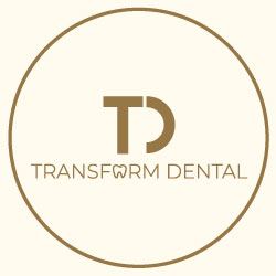 Logo of Transform Dental featuring stylized letters 